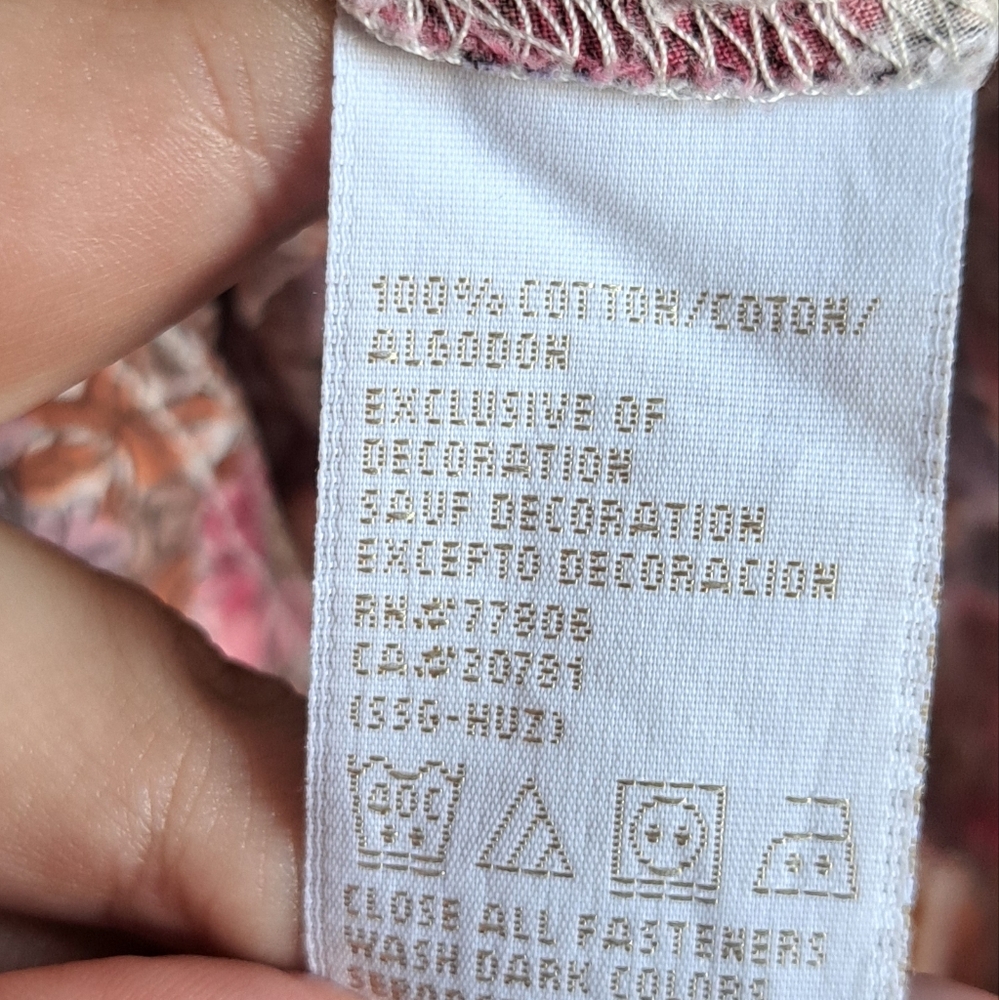 Tommy Hilfiger Pink Fall Floral Longsleeve Button Down Size Medium - Picture 8 of 9